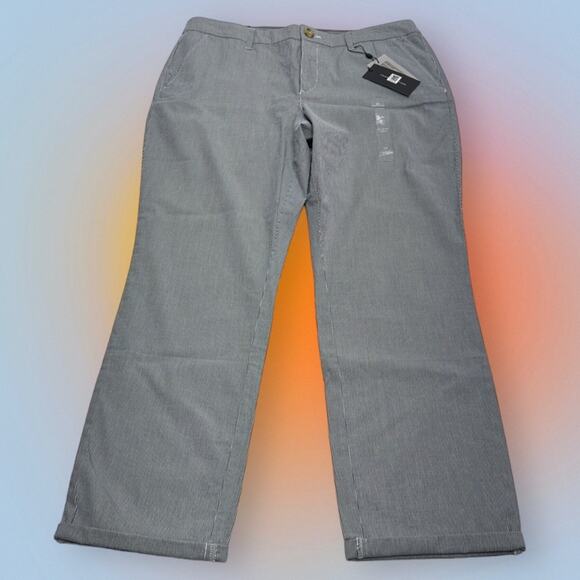 TOMMY HILFIGER Women’s 12 Blue White striped HAMPTON Pant - Picture 2 of 4